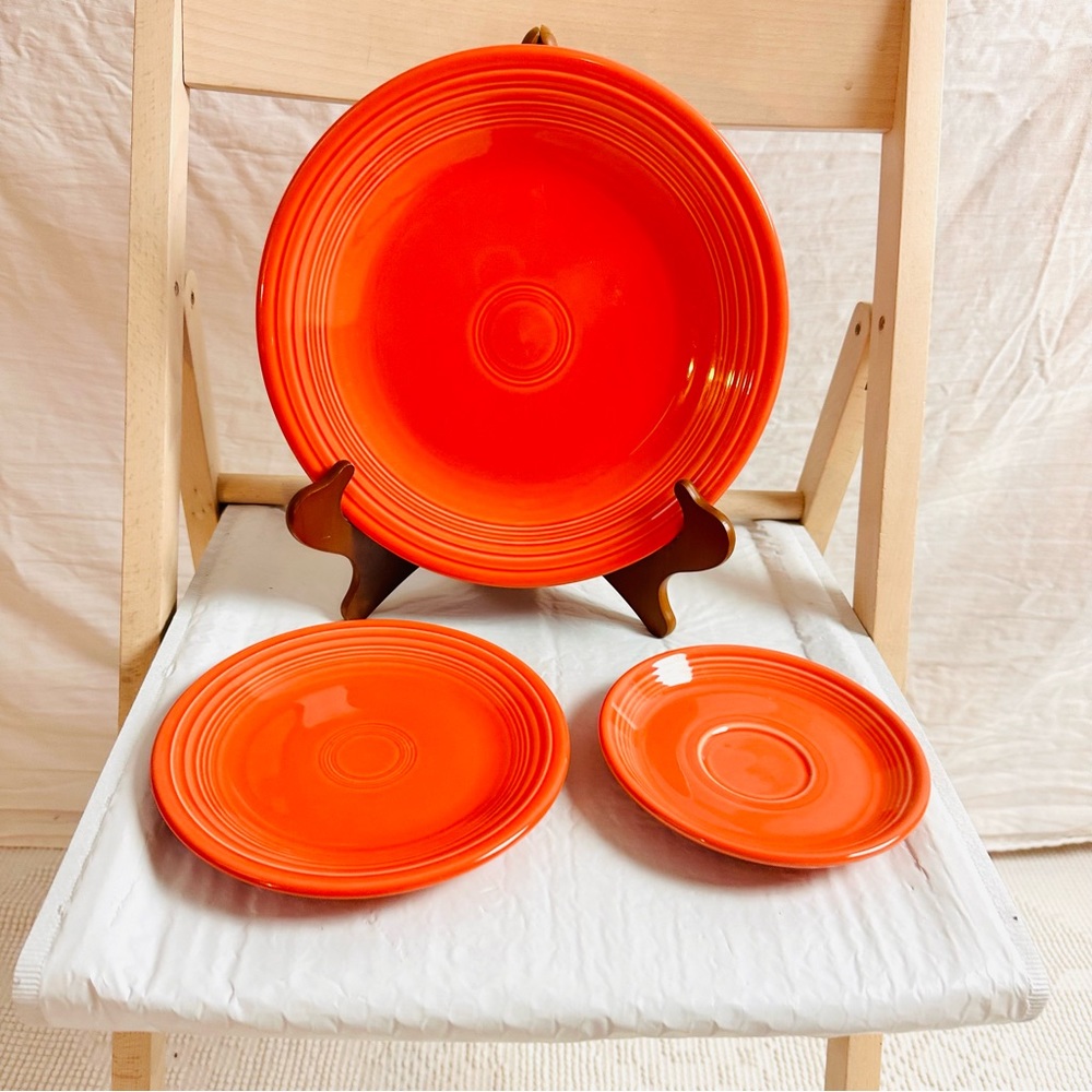3 Piece Fiesta Persimmon Plates Modern Lead Free